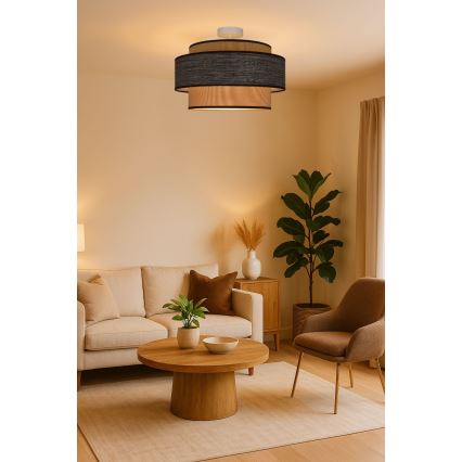 Żyrandol natynkowy GRACE 1xE27/60W/230V kremowy/brązowy