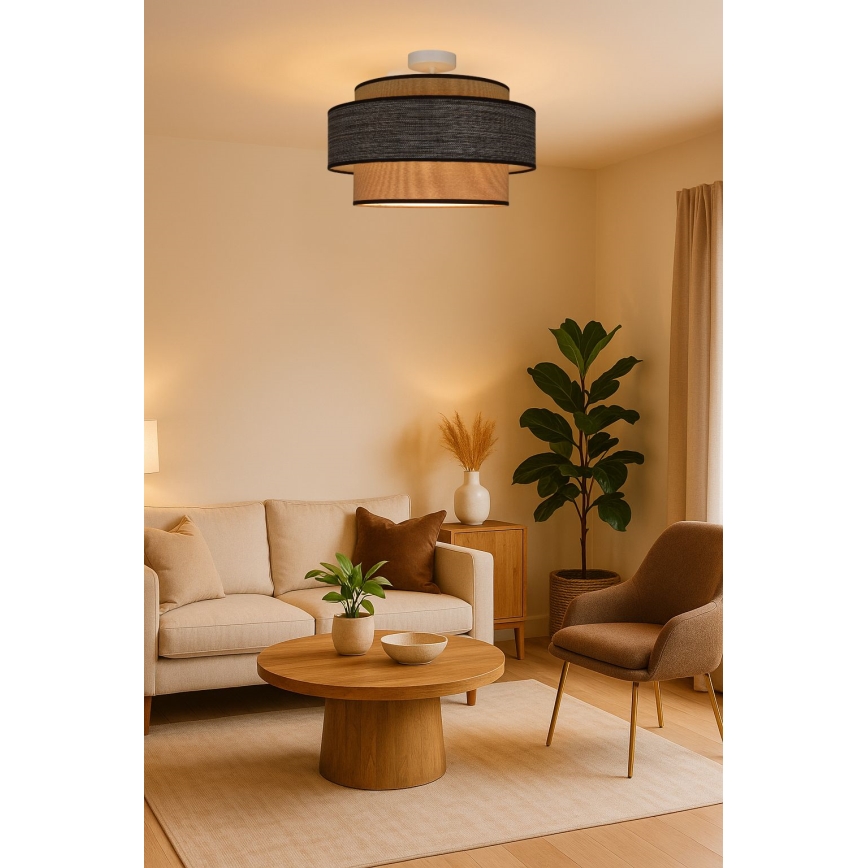 Żyrandol natynkowy GRACE 1xE27/60W/230V kremowy/brązowy