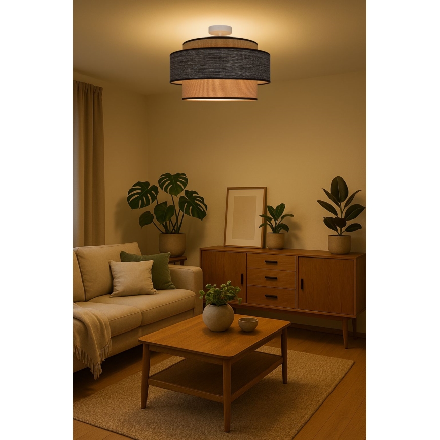 Żyrandol natynkowy GRACE 1xE27/60W/230V kremowy/brązowy