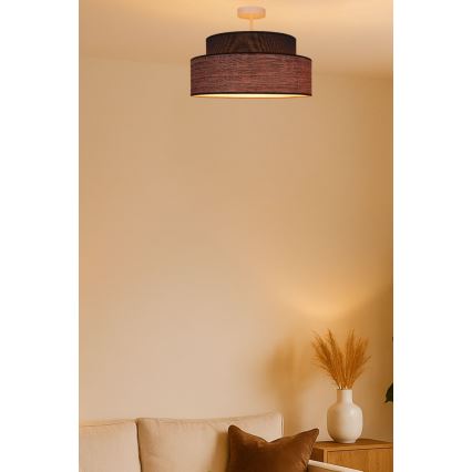 Żyrandol natynkowy GRACE 1xE27/60W/230V śr. 40 cm brązowy/beżowy