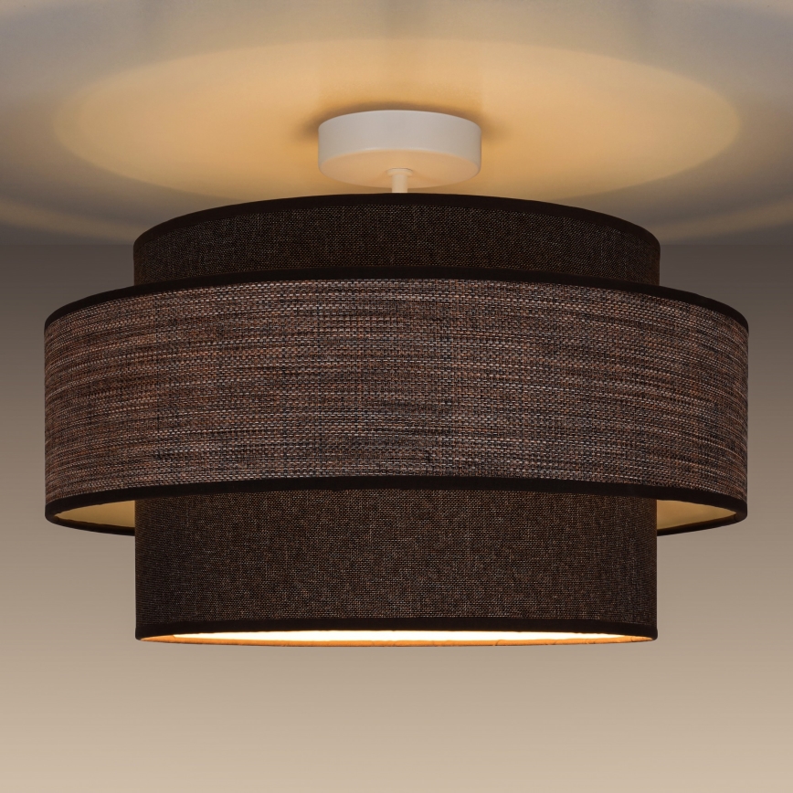 Żyrandol natynkowy GRACE 1xE27/60W/230V śr. 40 cm brązowy/beżowy