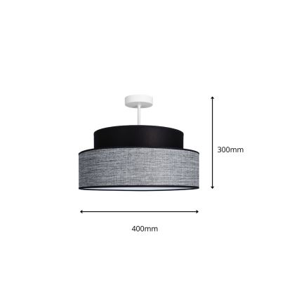 Żyrandol natynkowy GRACE 1xE27/60W/230V śr. 40 cm czarny/szary