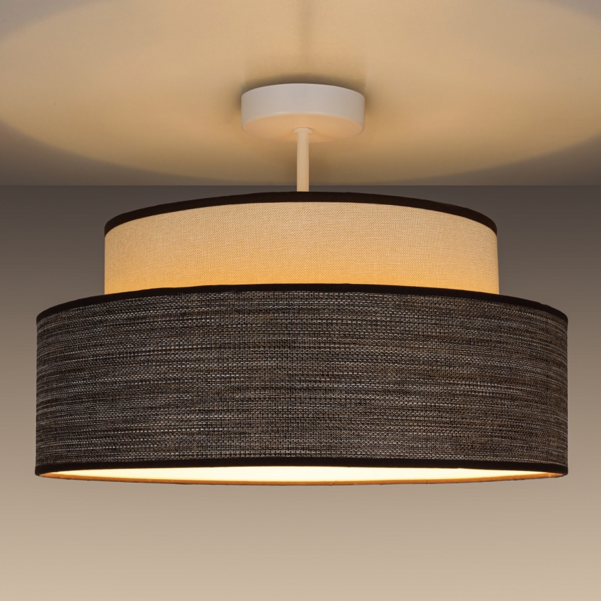 Żyrandol natynkowy GRACE 1xE27/60W/230V śr. 40 cm kremowy/brązowy