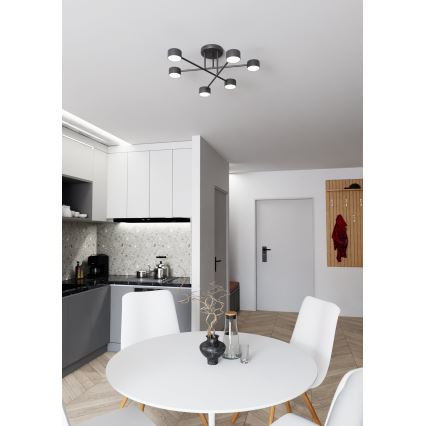 Żyrandol natynkowy HALO 6xGX53/8W/230V czarny