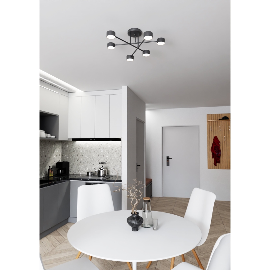 Żyrandol natynkowy HALO 6xGX53/8W/230V czarny