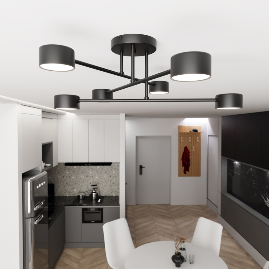 Żyrandol natynkowy HALO 6xGX53/8W/230V czarny
