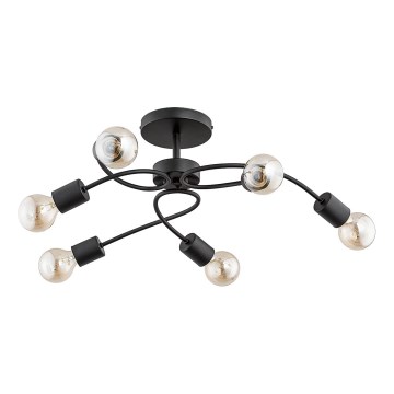 Żyrandol natynkowy HELIX 6xE27/15W/230V czarny