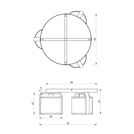 Żyrandol natynkowy JONKO 3xE27/60W/230V