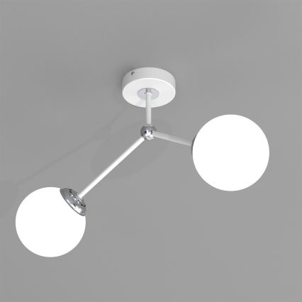 Żyrandol natynkowy JOY 2xE14/40W/230V biały/błyszczący chrom
