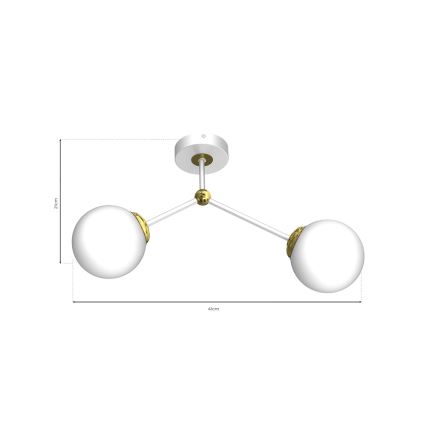 Żyrandol natynkowy JOY 2xE14/40W/230V biały/złoty