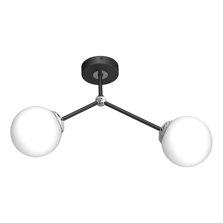 Żyrandol natynkowy JOY 2xE14/40W/230V czarny/błyszczący chrom