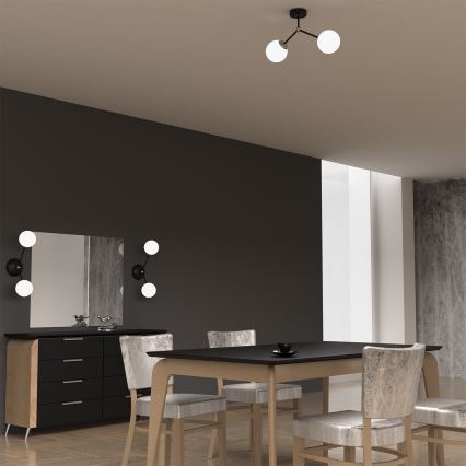 Żyrandol natynkowy JOY 2xE14/40W/230V czarny/błyszczący chrom