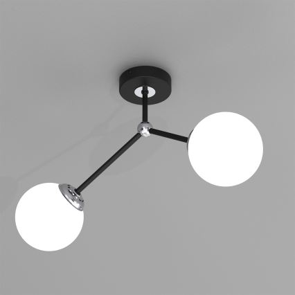 Żyrandol natynkowy JOY 2xE14/40W/230V czarny/błyszczący chrom
