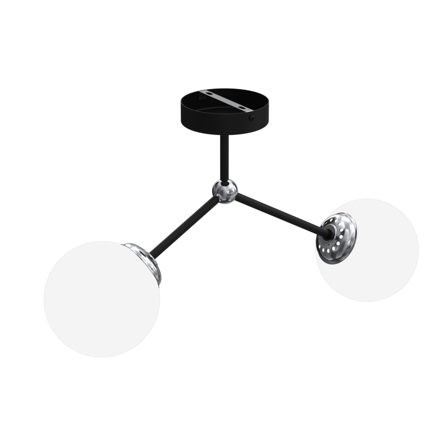 Żyrandol natynkowy JOY 2xE14/40W/230V czarny/błyszczący chrom