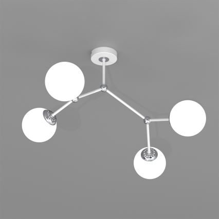 Żyrandol natynkowy JOY 4xE14/40W/230V biały/błyszczący chrom