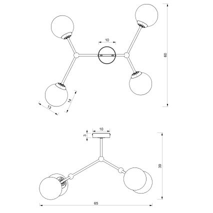 Żyrandol natynkowy JOY 4xE14/40W/230V biały/błyszczący chrom