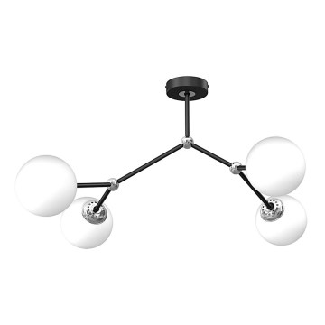 Żyrandol natynkowy JOY 4xE14/40W/230V czarny/błyszczący chrom