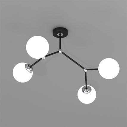 Żyrandol natynkowy JOY 4xE14/40W/230V czarny/błyszczący chrom
