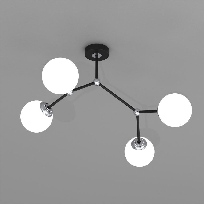 Żyrandol natynkowy JOY 4xE14/40W/230V czarny/błyszczący chrom