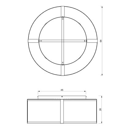 Żyrandol natynkowy KAGA 5xE27/60W/230V czarny/złoty