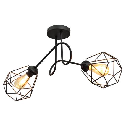 Żyrandol natynkowy KARO 2xE27/15W/230V czarny