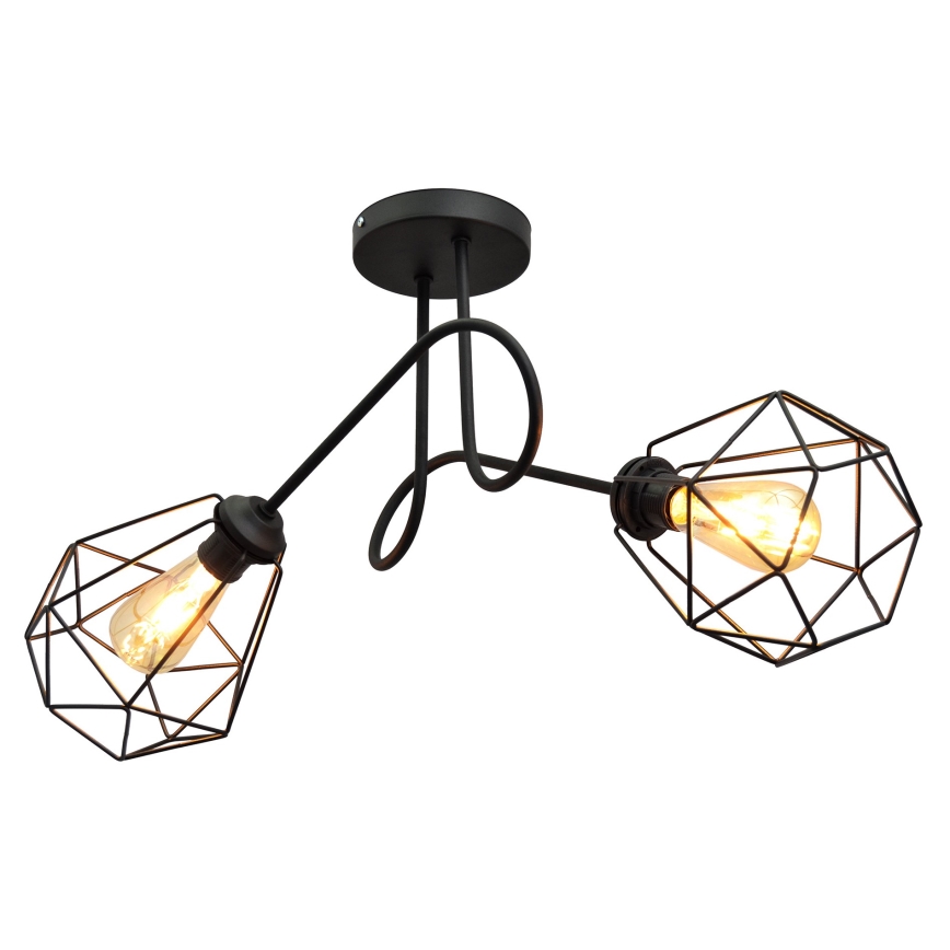 Żyrandol natynkowy KARO 2xE27/15W/230V czarny