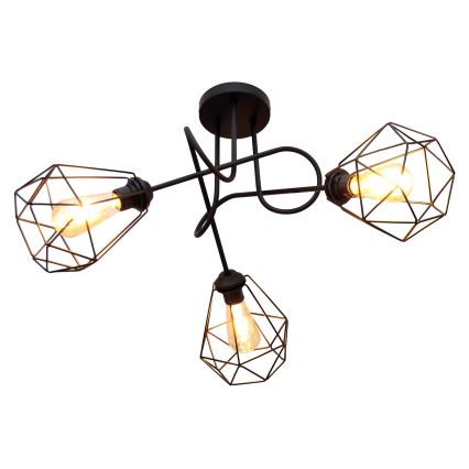 Żyrandol natynkowy KARO 3xE27/15W/230V czarny