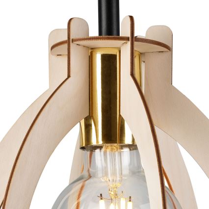 Żyrandol natynkowy LANDO 1xE27/15W/230V śr. 21 cm buk