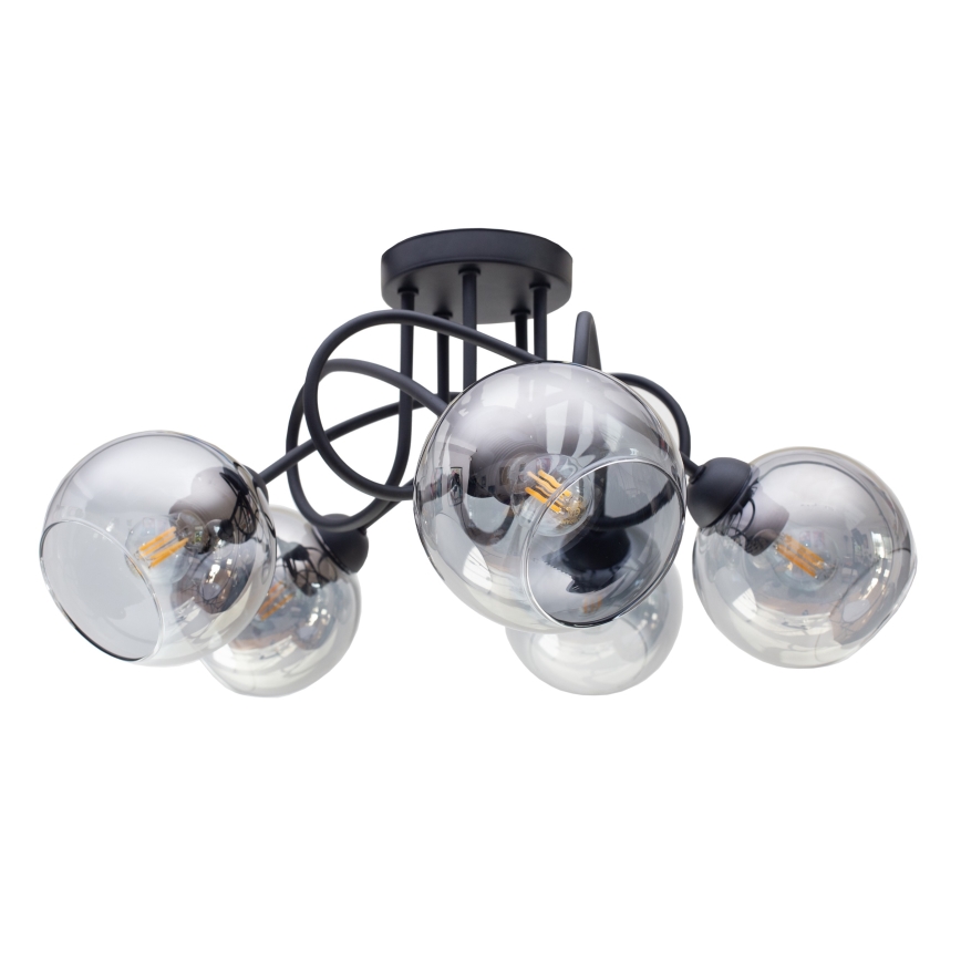 Żyrandol natynkowy LATIL 5xE27/60W/230V czarny