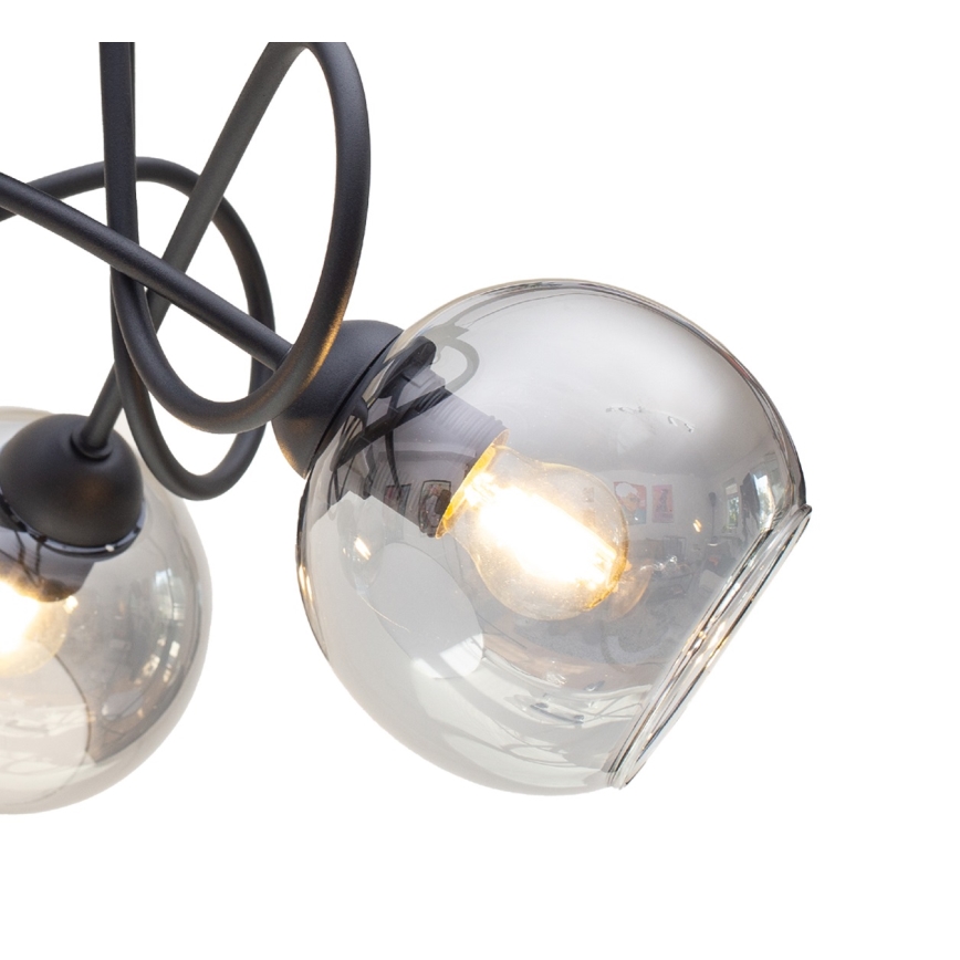 Żyrandol natynkowy LATIL 5xE27/60W/230V czarny