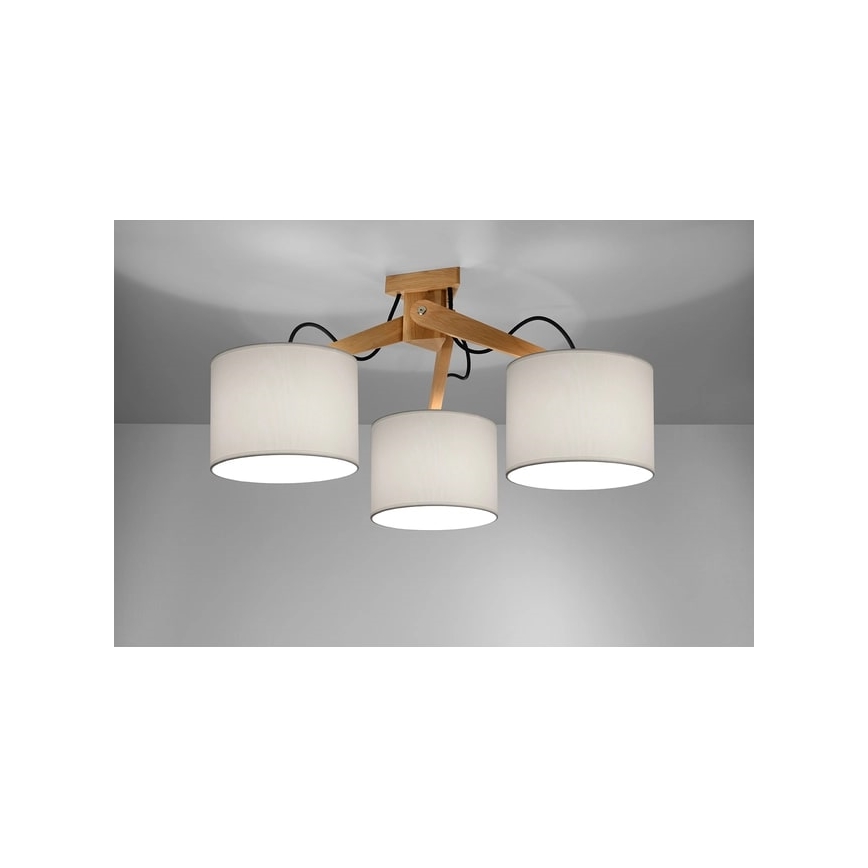 Żyrandol natynkowy LEGNO 3xE27/60W/230V