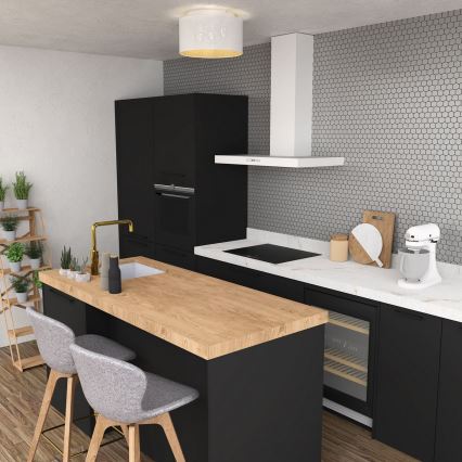Żyrandol natynkowy LOFT SHADE 3xE27/60W/230V biały/złoty