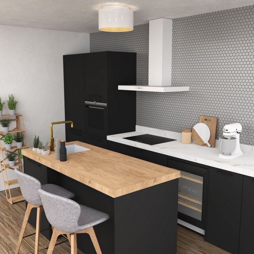 Żyrandol natynkowy LOFT SHADE 3xE27/60W/230V biały/złoty