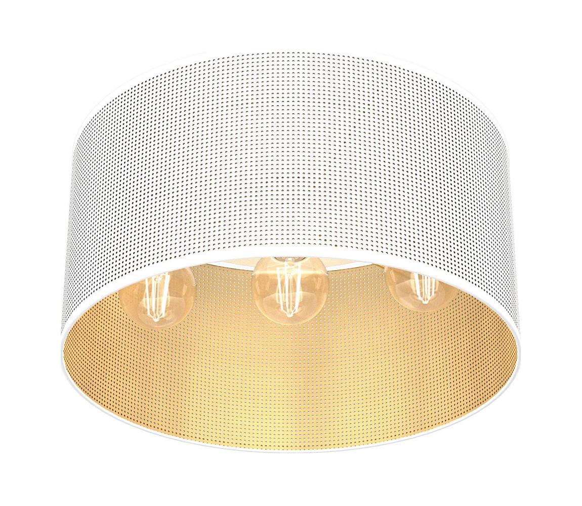 Żyrandol natynkowy LOFT SHADE 3xE27/60W/230V biały/złoty