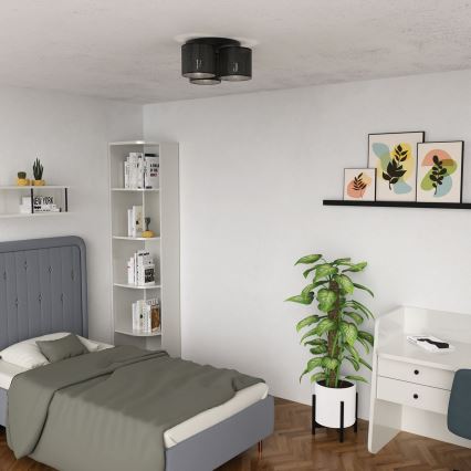 Żyrandol natynkowy LOFT SHADE 3xE27/60W/230V czarny
