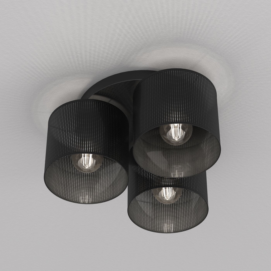 Żyrandol natynkowy LOFT SHADE 3xE27/60W/230V czarny