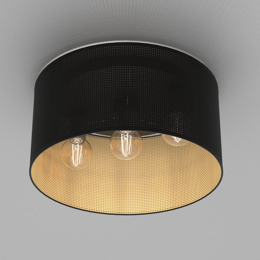 Żyrandol natynkowy LOFT SHADE 3xE27/60W/230V czarny/złoty