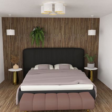 Lustr přisazený LOFT SHADE 5xE27/60W/230V bílá/zlatá