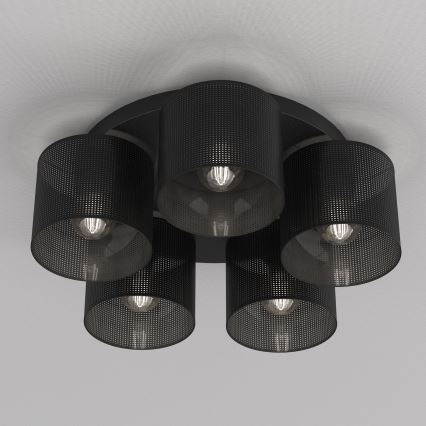 Żyrandol natynkowy LOFT SHADE 5xE27/60W/230V czarny