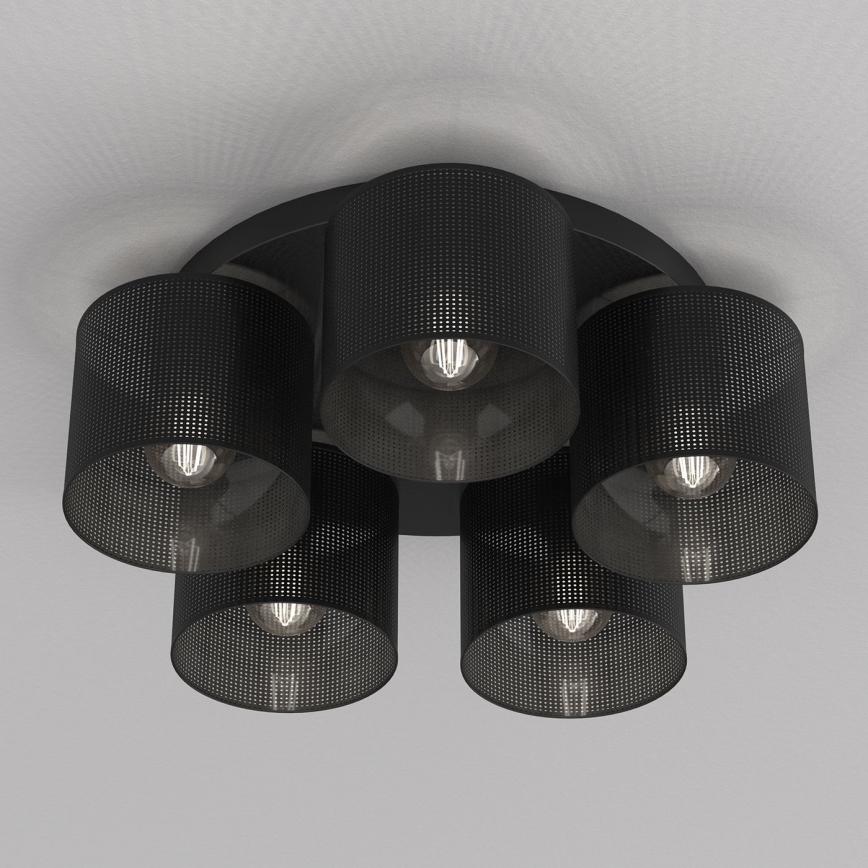 Żyrandol natynkowy LOFT SHADE 5xE27/60W/230V czarny