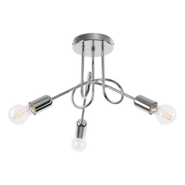 Żyrandol natynkowy LOOP 3xE27/15W/230V chrom błyszczący