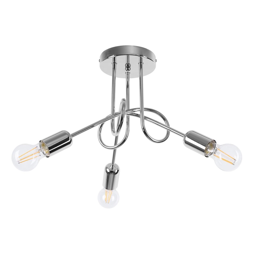 Żyrandol natynkowy LOOP 3xE27/15W/230V chrom błyszczący