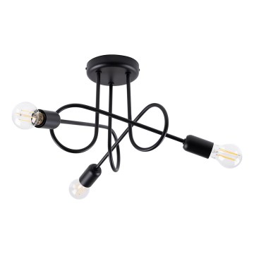 Żyrandol natynkowy LOOP 3xE27/15W/230V czarny