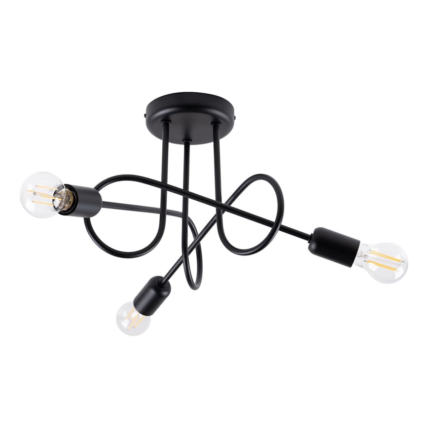 Żyrandol natynkowy LOOP 3xE27/15W/230V czarny