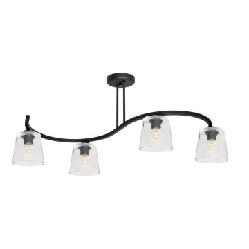 Żyrandol natynkowy LUCEA 4xE27/15W/230V czarny/przeźroczysty