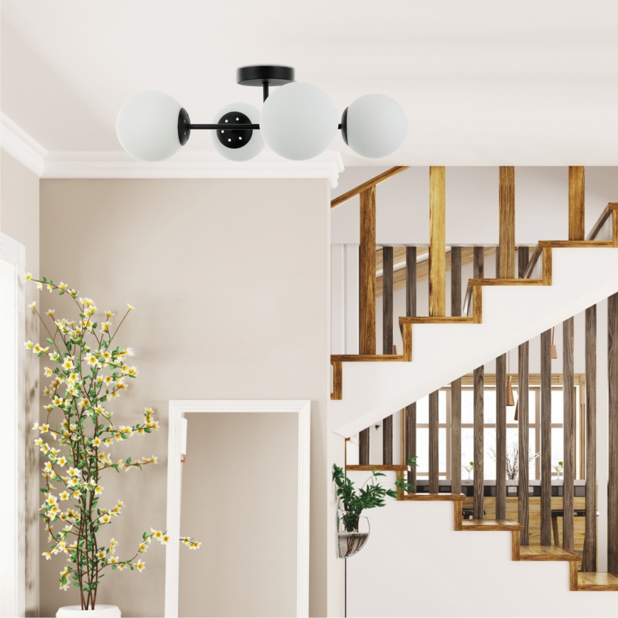 Přisazený lustr MADDIE 4xE14/5W/230V černá