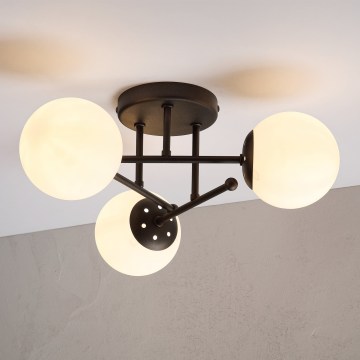 Żyrandol natynkowy MALENA 3xE14/5W/230V brązowy/biały