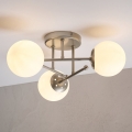 Żyrandol natynkowy MALENA 3xE14/5W/230V matowy chrom/biały