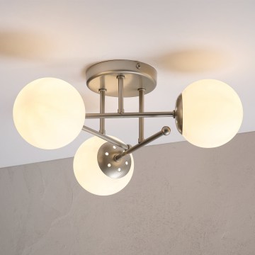 Żyrandol natynkowy MALENA 3xE14/5W/230V matowy chrom/biały