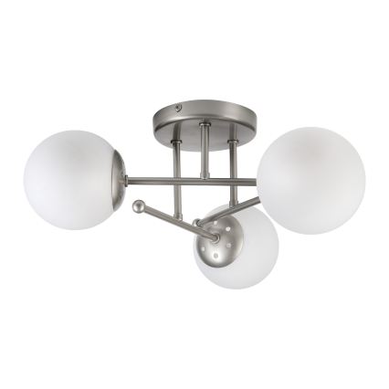 Żyrandol natynkowy MALENA 3xE14/5W/230V matowy chrom/biały